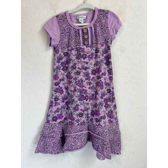 Naartjie Girls Dress Purple Lavender Floral Sz M 5 years - Picture 1 of 6